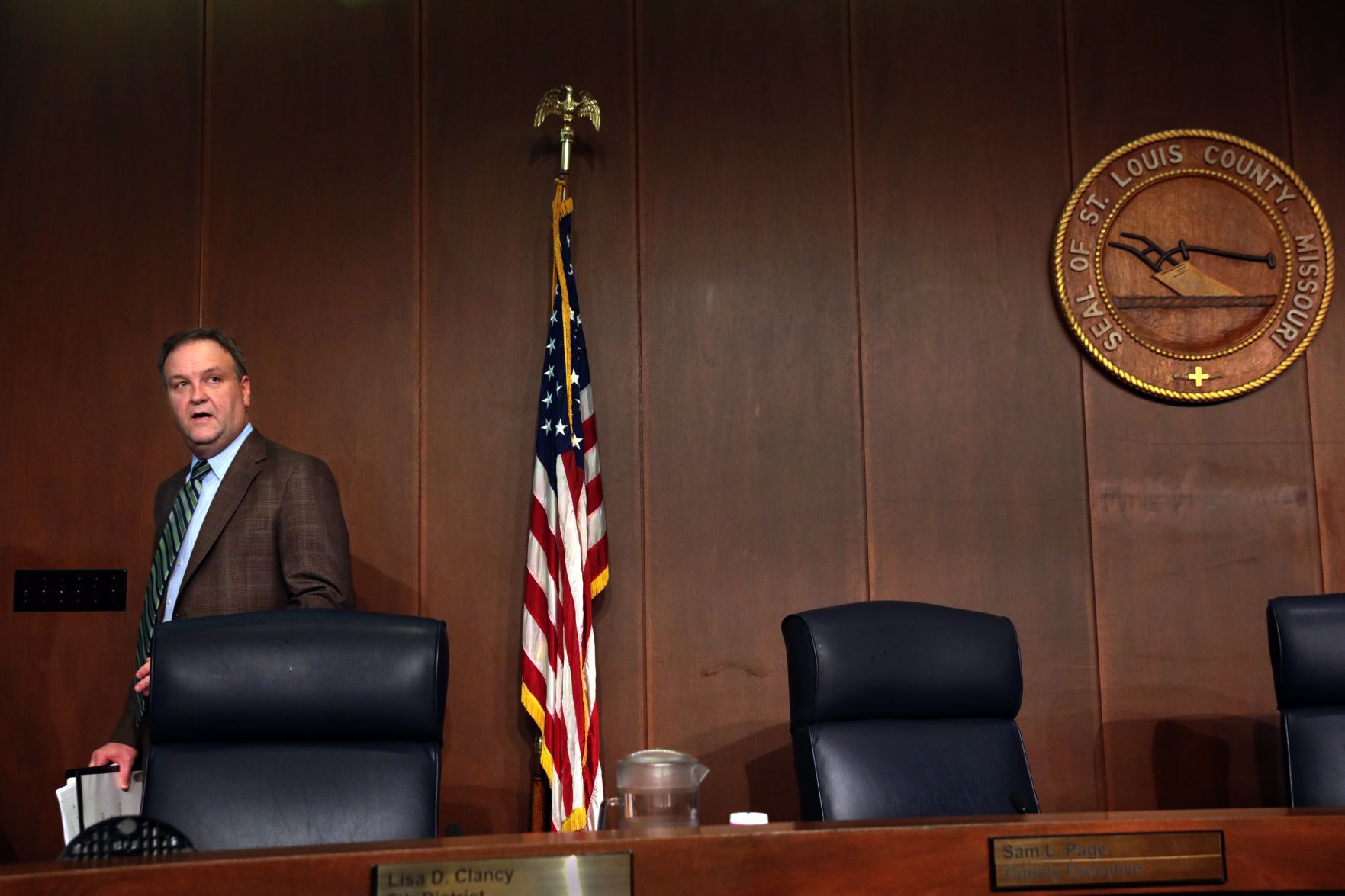 Sam Page attends first county council meeting as county executive